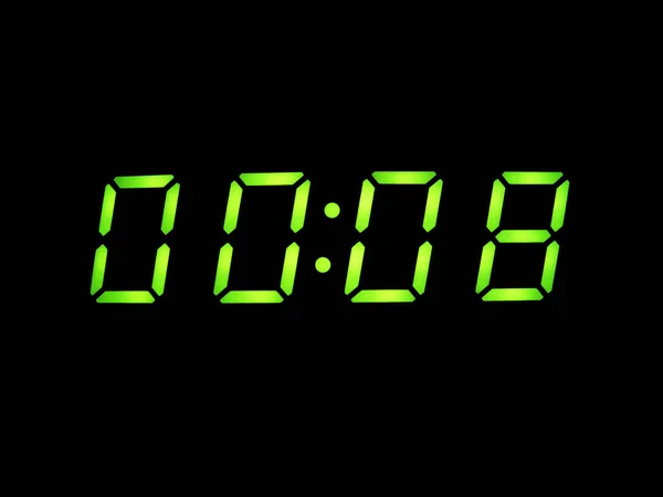 Relógio de alarme digital com dígitos verdes — Fotografia de Stock