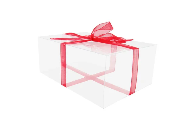 Διαφανές κουτί με κορδέλα — Φωτογραφία Αρχείου