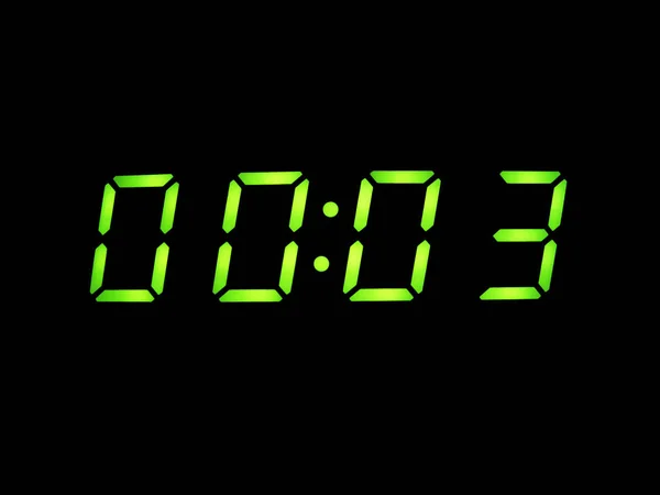 Reloj despertador digital con dígitos verdes — Foto de Stock