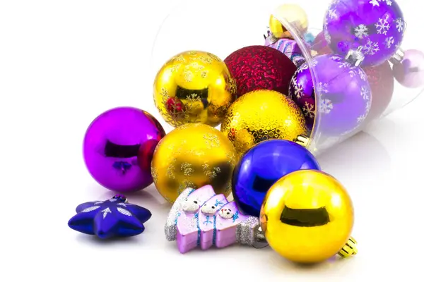 Bolas de cor e bolas de Natal — Fotografia de Stock