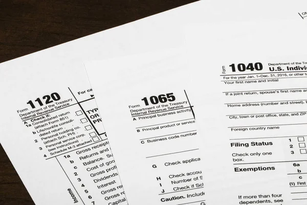Forma podatku USA 1040,1120,1065 / koncepcja opodatkowania — Zdjęcie stockowe