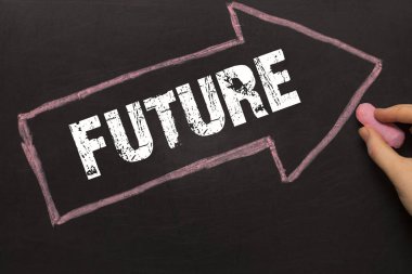 Gelecek - kara tahta ok siyah ile