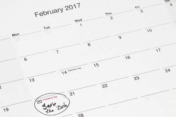Mentse el a dátumot a naptárban - február 28-án írt, — Stock Fotó