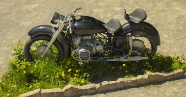 Klasik motosiklet. Vintage eski motorcycl