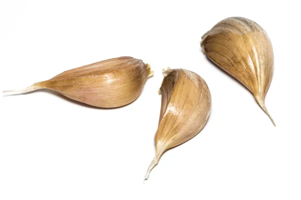 Φρέσκο σκόρδο απομονωμένο σε λευκό φόντο close-up — Φωτογραφία Αρχείου