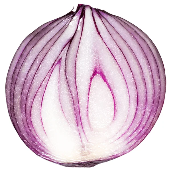 Red onions isolated on white background, top view — Stock Photo, Image