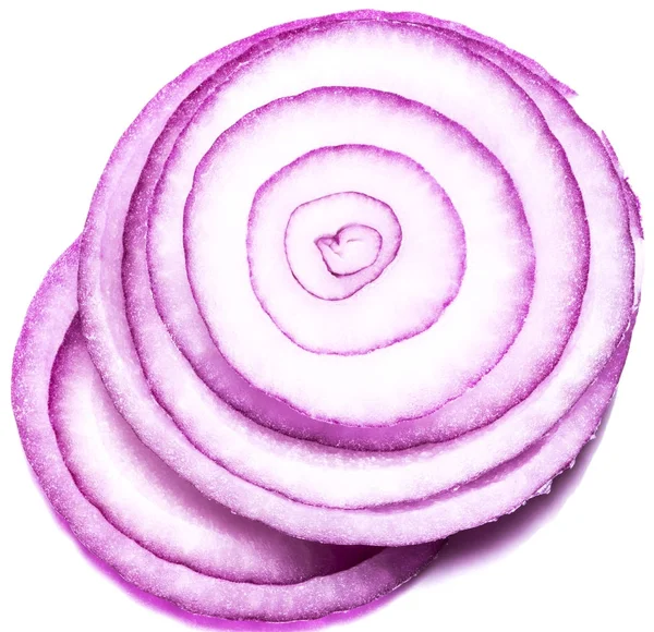 Red onions isolated on white background, top view — Stock Photo, Image