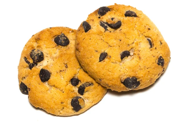 Galleta de chispas de chocolate aislado sobre fondo blanco — Foto de Stock