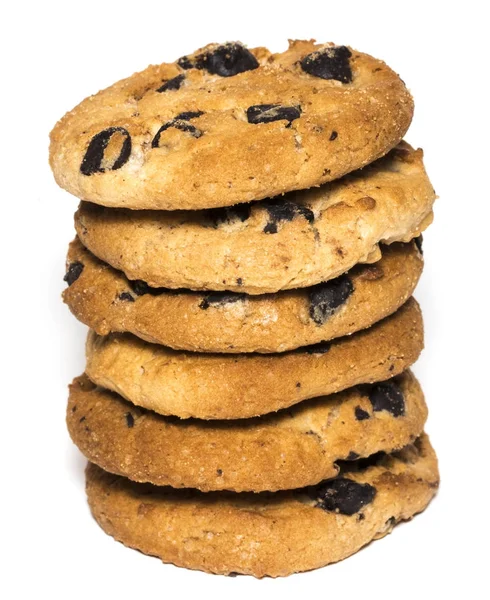 Biscuit aux pépites de chocolat isolé sur fond blanc — Photo