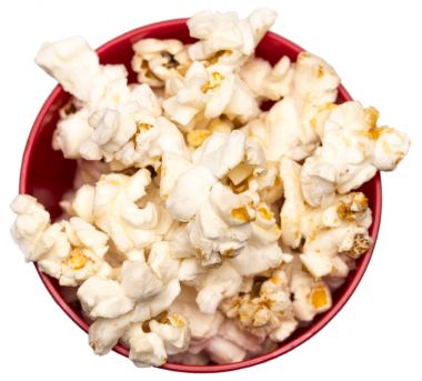 patlamış mısır kırmızı kase Üstten Görünüm