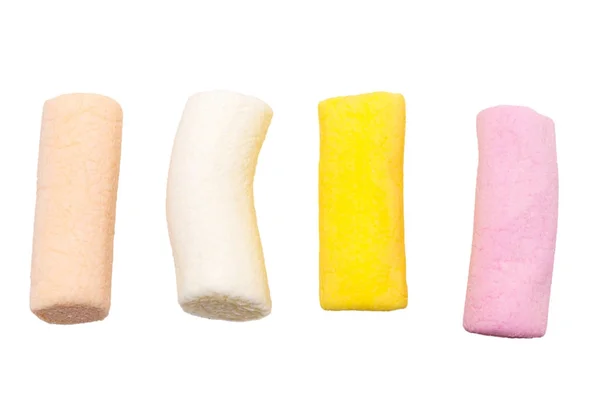 Красочные конфеты зефир изолированы на белом фоне — стоковое фото
