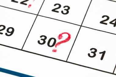 Bir takvimi (son mo kırmızı daireler bir tarih 30 kapatın