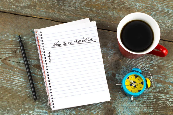 New Year's Resolution written on a notepad and pen. New Year res — Stock Photo, Image