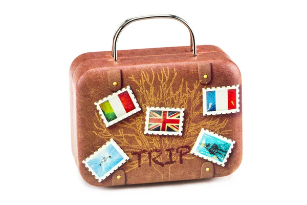 Old Suitcase Travel Stickers isolated with a clipping path