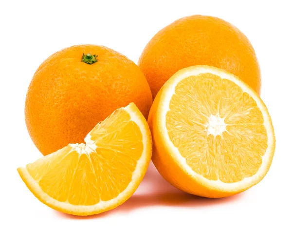 Orange with slices isolated on a white background — Stock Photo, Image