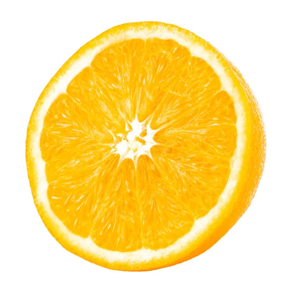 Половина апельсина ізольована на білому тлі — стокове фото