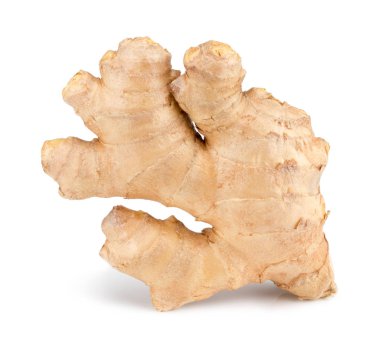  Beyaz arkaplanda taze zencefil kökü izole edildi