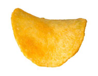 yalıtılmış bir beyaz zemin üzerine patates cipsi yakın çekim