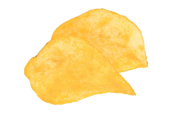 Potato chips close-up on an isolated white background — Stock Photo, Image