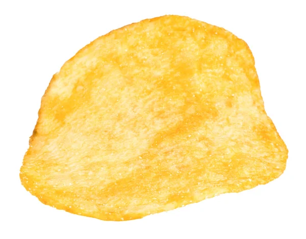 Kartoffelchips in Großaufnahme auf einem isolierten weißen Hintergrund — Stockfoto