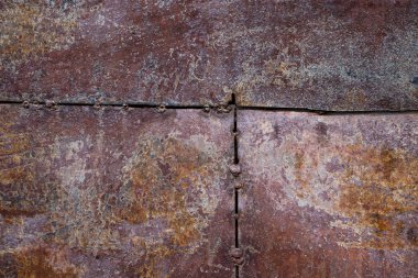 Koyu kahverengi paslı metal doku arka plan aşınmış