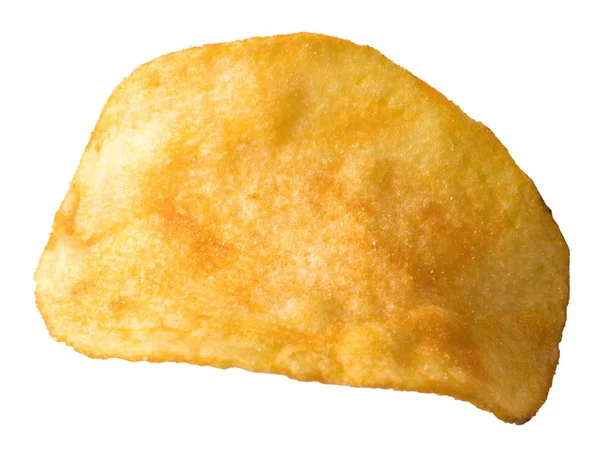 Close-up van de aardappel chips op een afgelegen witte achtergrond — Stockfoto