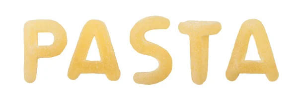 Буквы из макарон, изолированные на белом фоне — стоковое фото
