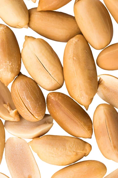Amendoins descascados para fundo. Vista superior, close-up — Fotografia de Stock