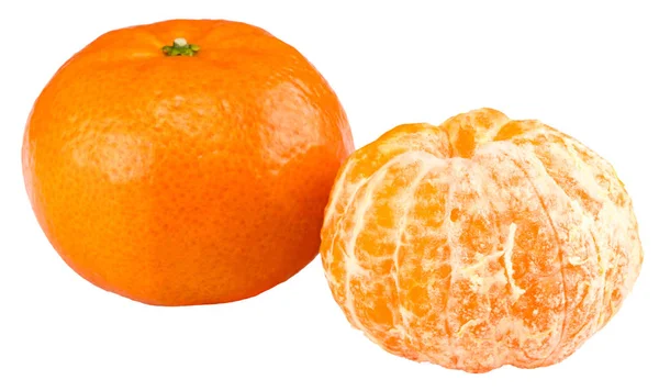 Tangerine of mandarijn vruchten geïsoleerd op witte achtergrond — Stockfoto