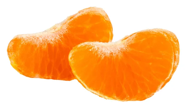 Mandarin orange citrusfrukt slice isolerad på vit — Stockfoto