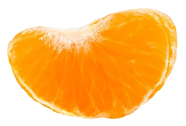 Mandarin orange citrus fruit slice isolated on white — Stock Photo, Image
