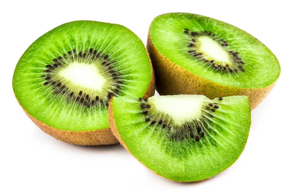 Snijd van kiwi geïsoleerd op witte achtergrond — Stockfoto