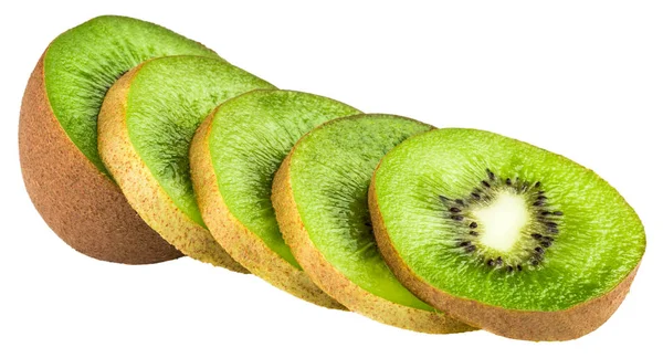 Snijd van kiwi geïsoleerd op witte achtergrond — Stockfoto