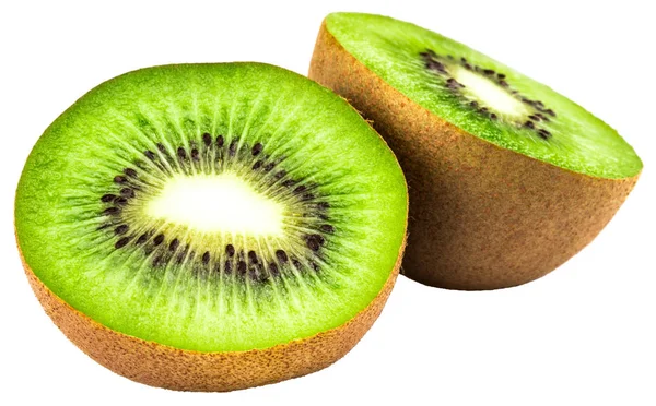 Snijd van kiwi geïsoleerd op witte achtergrond — Stockfoto