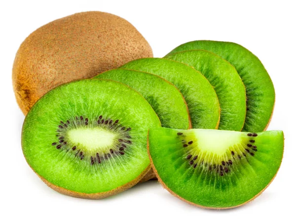 Snijd van kiwi geïsoleerd op witte achtergrond — Stockfoto