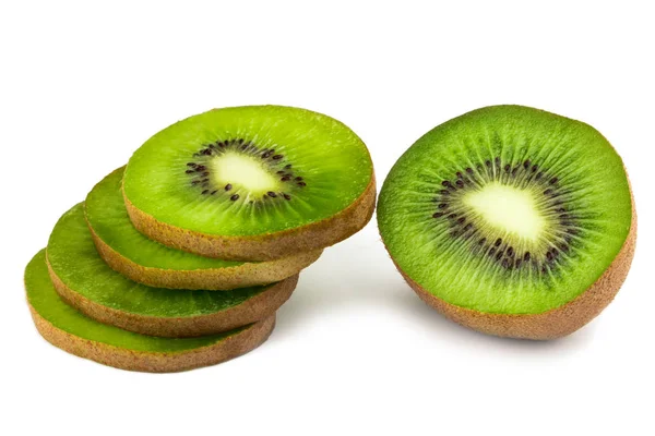 Snijd van kiwi geïsoleerd op witte achtergrond — Stockfoto