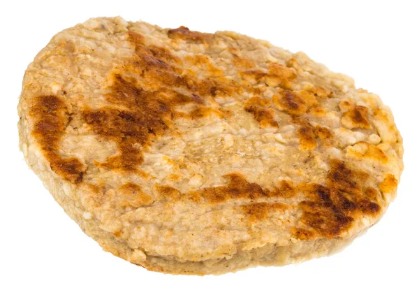 Singolo grigliato hamburger patty isolato su bianco — Foto Stock