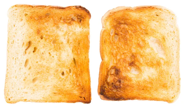 Skivad Toast bröd isolerad på vit bakgrund, ovanifrån — Stockfoto