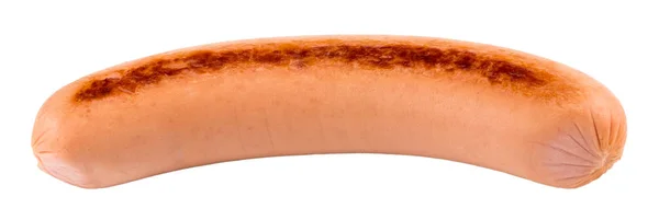 Beyaz bir arka plan üzerinde izole lezzetli ızgara sosis — Stok fotoğraf