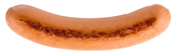 Velsmakende grillet pølse isolert på hvit bakgrunn – stockfoto