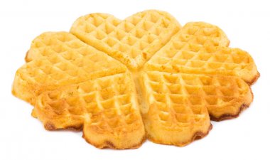 Beyaz arka plan üzerinde izole taze pişmiş Belçika waffle
