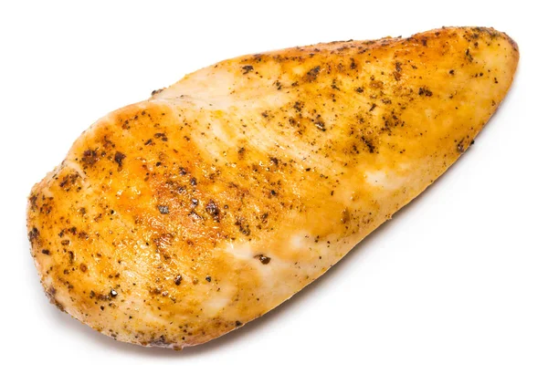 Gegrillte Hühnerbrust mit schwarzem Pfeffer und Gewürzen isoliert auf — Stockfoto
