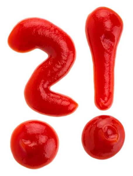 Ketchup na forma de um ponto de interrogação — Fotografia de Stock
