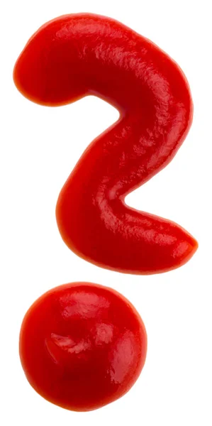 Ketchup in the shape of a question mark — Stock Photo, Image