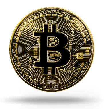 Bitcoin. Fiziksel bit sikke. Dijital para. Cryptocurrency. Git