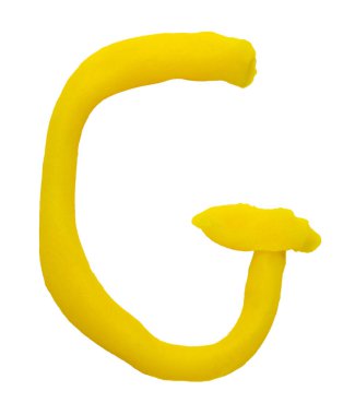 Hamuru mektup üzerinde beyaz bir adam izole G