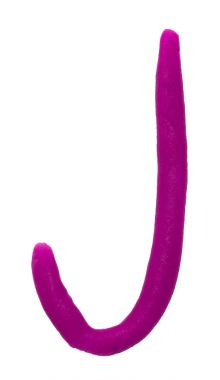 Hamuru beyaz bir arka plan üzerinde izole J harfi