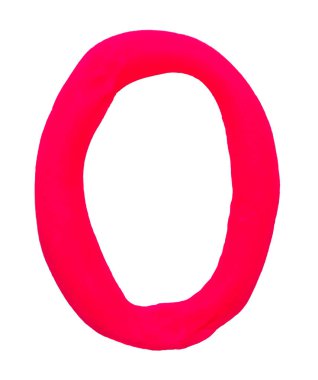 Hamuru üzerinde beyaz bir adam izole O harfi