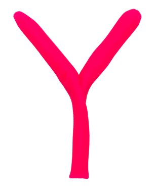 Hamuru mektup üzerinde beyaz bir adam izole Y