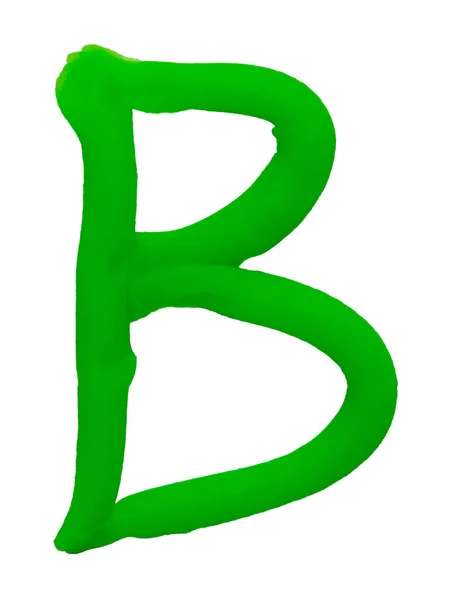 Plasticine letter B isolated on a white background — Stock Photo, Image